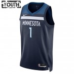 Maillot NBA Minnesota Timberwolves Anthony Edwards 1 Nike 2022-23 Icon Edition Navy Swingman - Enfant